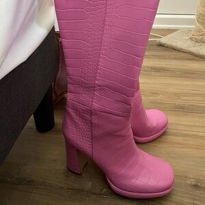 Pink Square Toe Knee-High Boots - Circus by Sam Edelman